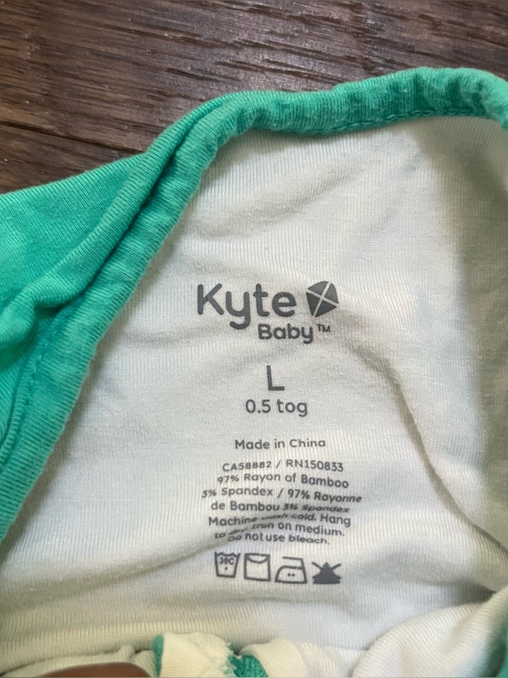 Kyte baby bamboo sleep sack walker romper full zip green large 0.5ToG - Picture 3 of 9